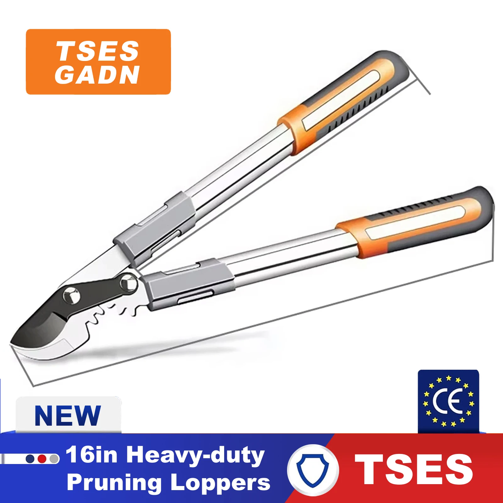 

Секатор Tses 16 дюймов, усиленный, из нержавеющей стали, с эргономичной рукояткой, для обрезки толстых веток, садовый секатор