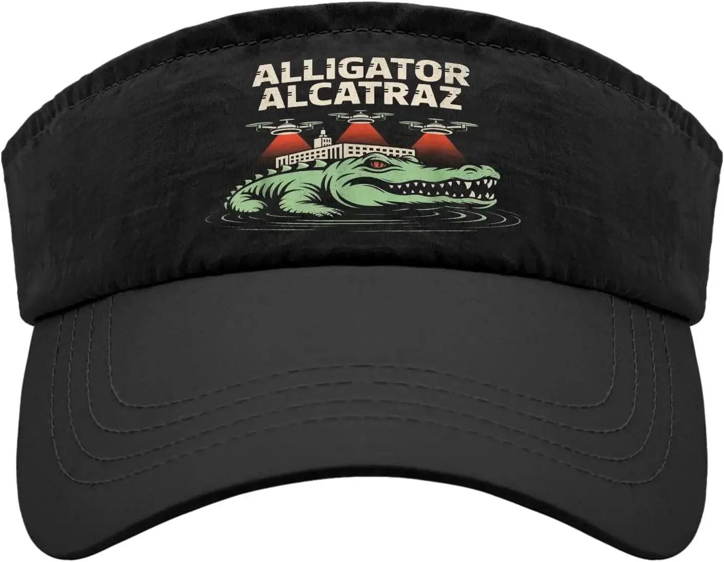 

Everglades Parody Design Hat Alligator Alcatraz Hat Golf Visor caps for Adult