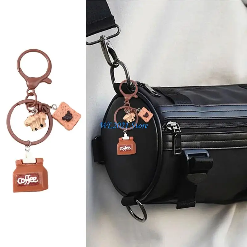 

G5GC Themed Coffee Keychain Decoration Handcrafted Resin Alloy Daily Carry Item