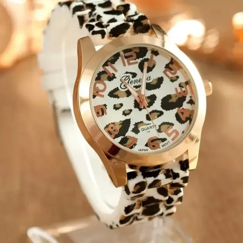 Luxury Relojes Para Mujer Watch Men Leopard Print Silicone Watch Casual Students Quartz Wristwatches Sexy Ladies Watches Montre