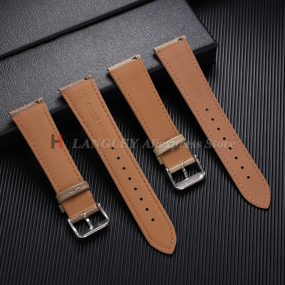 Leder-Uhrenarmband 16/18mm 19mm 20mm 21mm 22mm Epsom-Leder Schnellverschluss-Uhrenband Handgefertigtes Armband mit Palmenmuster – Detail 11