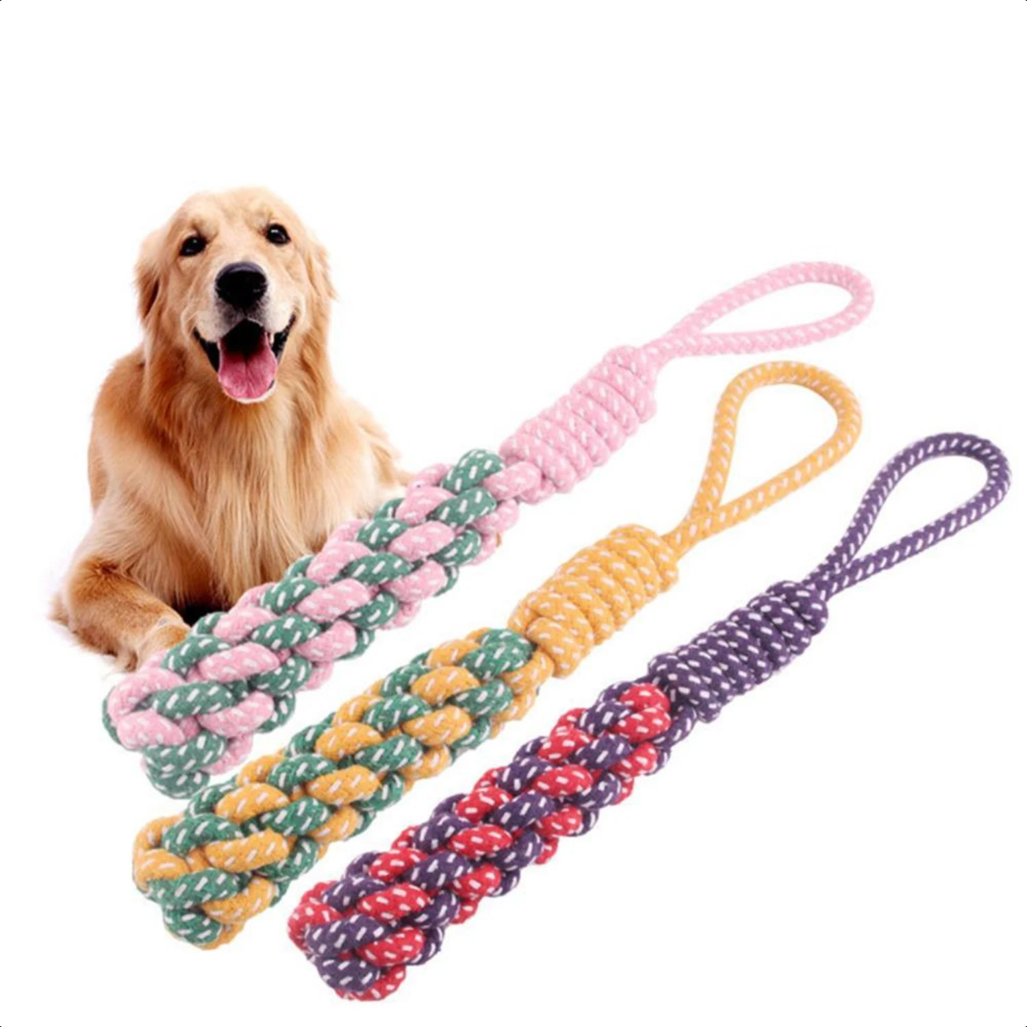 Guaranteed Entertainment with This Extremely Durable Premium High-Quality Braided Cotton Rope Dog Chew Toy - Reliable, Long-Last