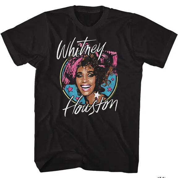 Whitney Houston Pink Stars Men's T Shirt R B Pop Music Merch