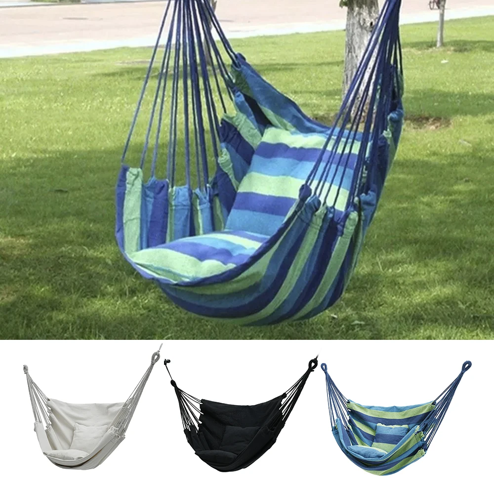 2Pcs Sleeping Hammock Swing Thicken Chair Hanging Swing Chair Portable Relaxation Canvas Swing Travel Camping Lazy Chair Tent