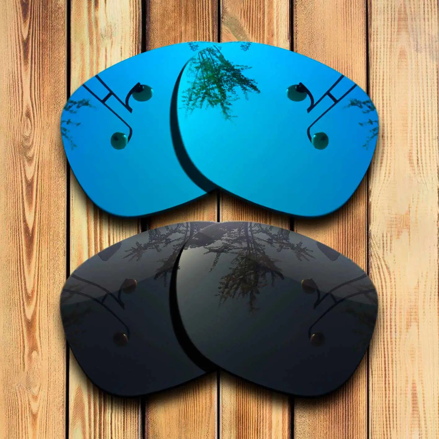 

100% Precisely Cut Polarized Replacement Lenses for Electric Knoxville XL Sunglasses Blue& Solid Black Combine Options