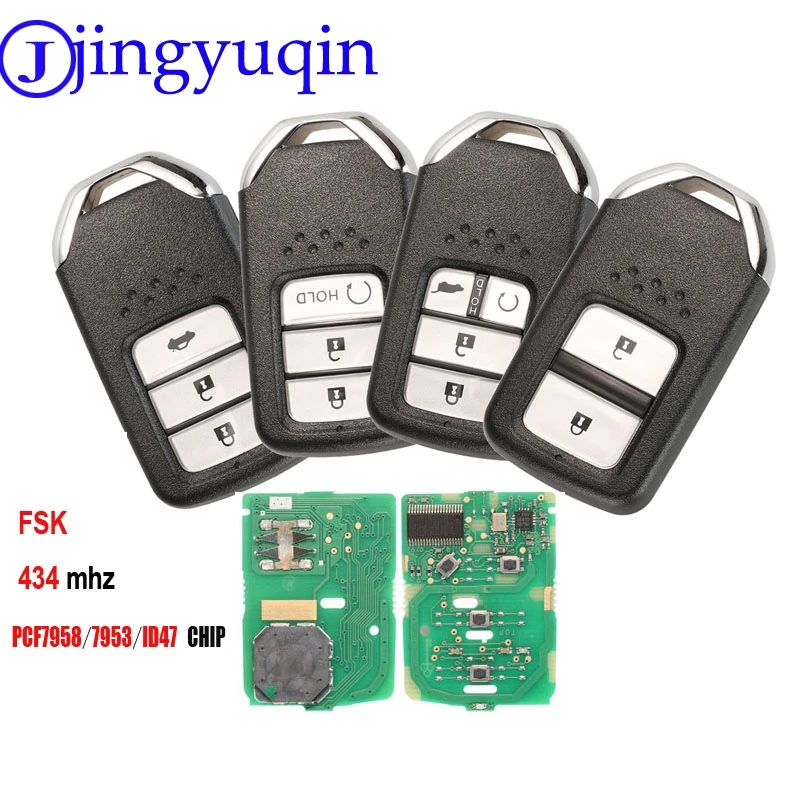 jingyuqin 2/3/4 B 434MHZ Smart Car Key For Honda 72147-T5A-G01 For Honda Fit City Jazz XRV Venzel HRV Car Remote Control