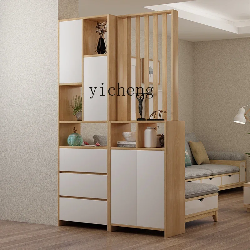 i10.9- Entrance Entrance Cabinet Modern Simple Shoe Cabinet Partition Double-Sided Screen Living Room Entrance Creative Cabinet