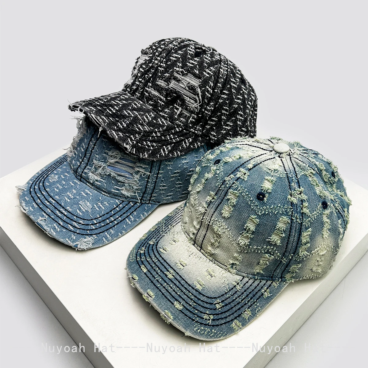 

New Men WomenRetro Broken Style Baseball Hats Sunshade American Style Versatile Personal Peaked Caps ins Fashion Casual Street