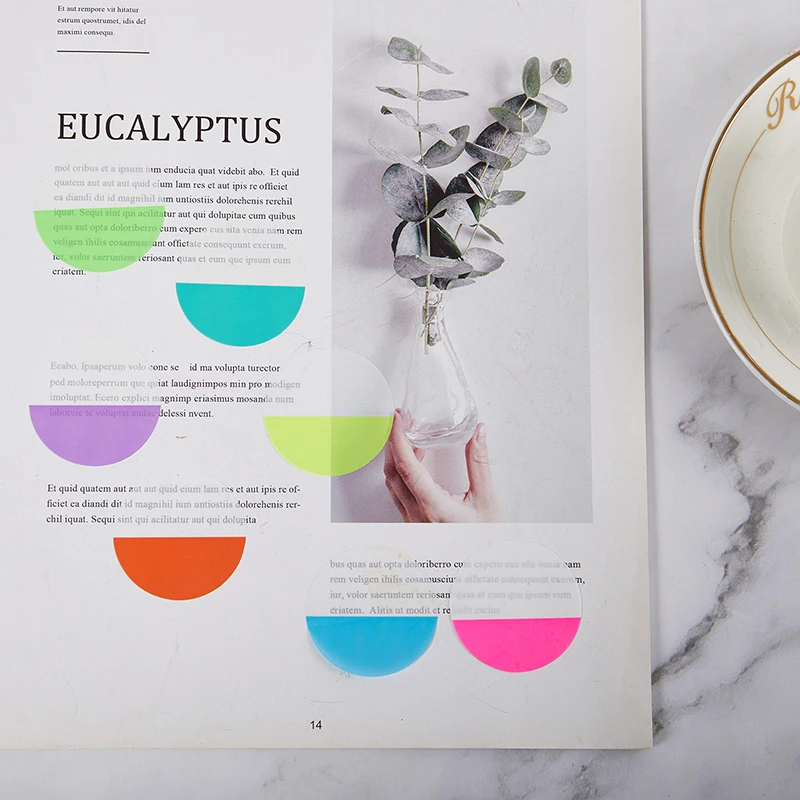 160Sheets Morandi Color Mini Stickers Colored Sticker Round Self-adhesive Label Transparent Index Stickers Office Supplies