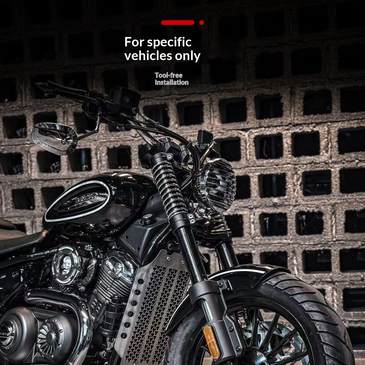 【Premium】For Benda Chinchilla 350Ace/Neo Modified Vintage Front Shock Absorber, Electroplated Decorative Spring Headlight Cover