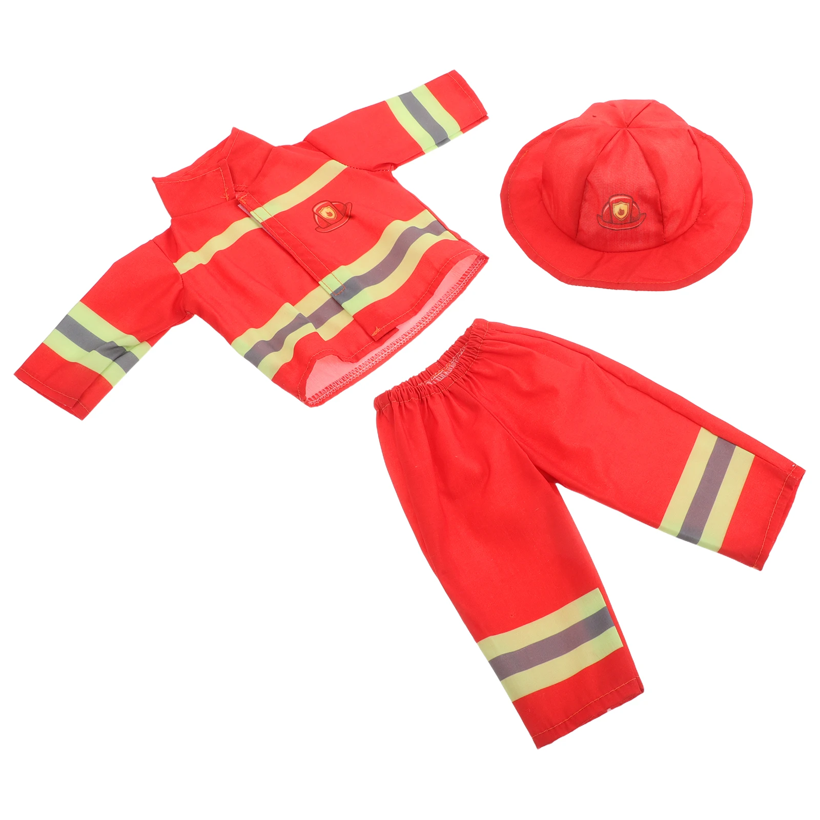 1 Juego de 1 Juego de ropa, disfraz de bombero, 43 Cm, vestido de bombero para niña, sombrero, juego de simulación, fiesta de Halloween, accesorio de disfraz para niños