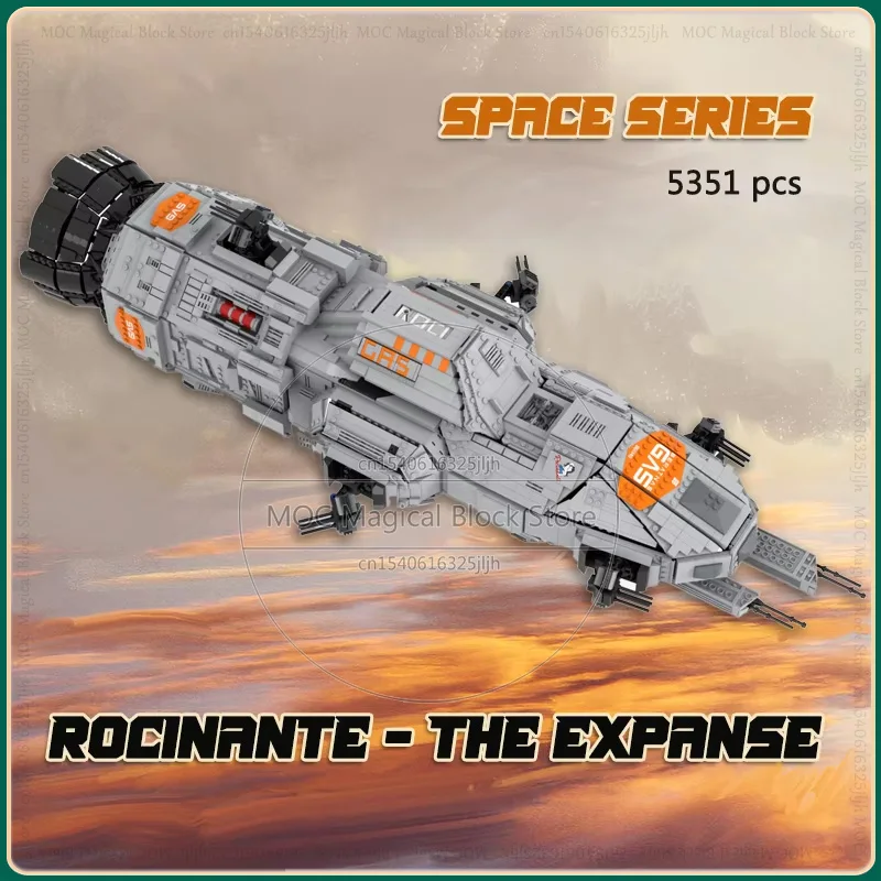 Spaceship MOC Building Blocks Rocinante The Expanse Creative Science DIY Assembly Technology Bricks Educational Toys Xmas Gifts