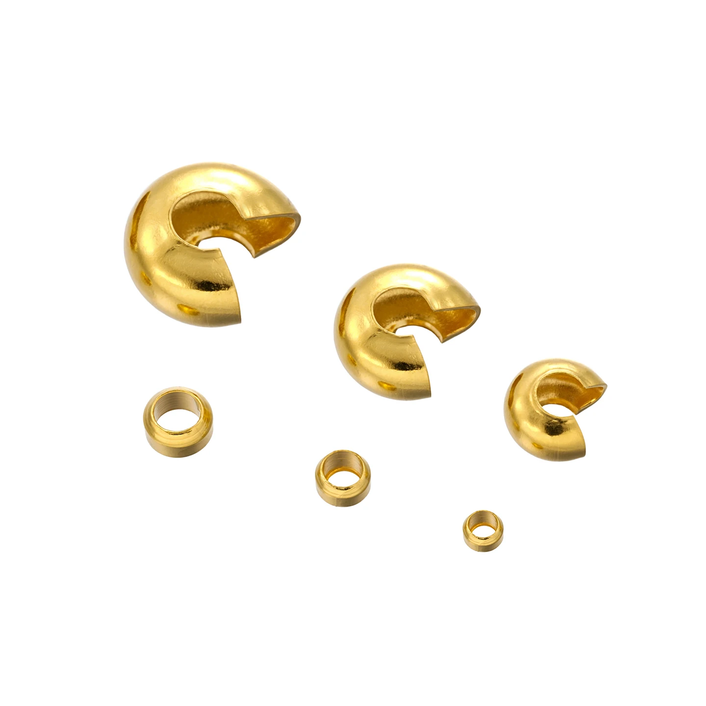 100sets/Lot Round Covers Crimp End Beads Dia 3 4 5 mm Stopper Spacer Beads for DIY Jewelry Making Accessories