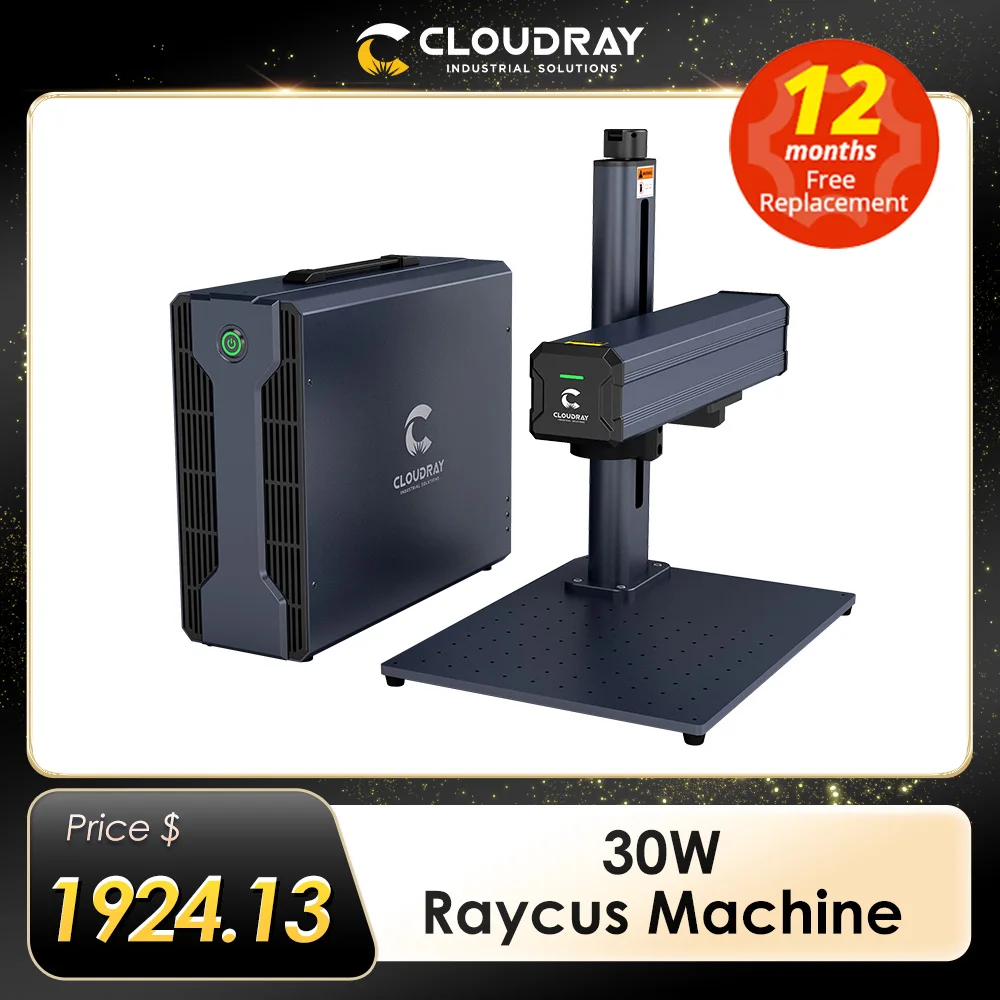 Cloudray 30W Raycus Fiber Laser Marking Machine 110*110mm For Cutting Jewelry Gold Silver Stainless Steel Copper Aluminum Sheet