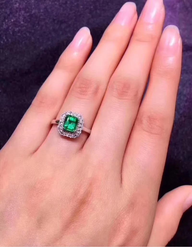 Simple 925 Silver Emerald Ring for Daily Wear  Natural Emerald Silver Ring Sterling Silver Gemstone Ring Couple Engagement