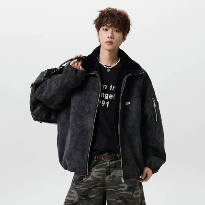 LUZHEN 2025 شتاء جديد الأصلي فو الفراء بطانة دافئة بلون معطف مبطّن الرجال أنيق وسيم سترة غير رسمية الملابس JY5597 #2