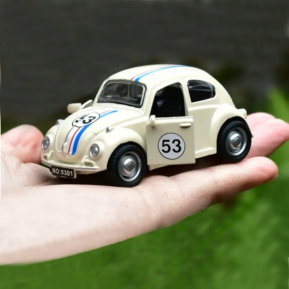 New Alloy Pullback Car Retro Style Cartoon Design Three Wheeled Vehicle Model 1:43 Door Can Open Traffic Toys