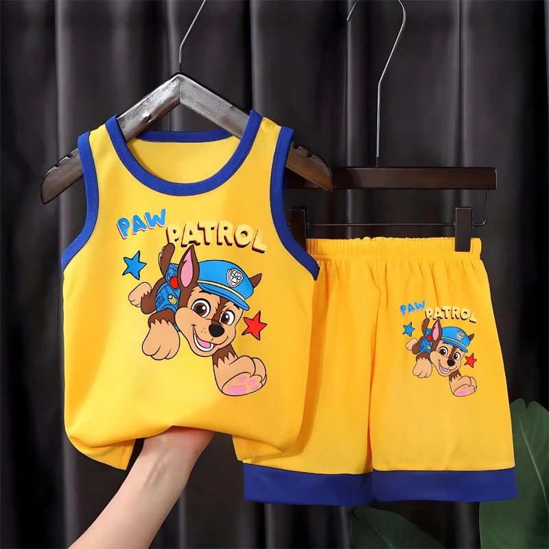 PAW Patrol Fashion Kids Clothes Boys Girls Sets Top Shorts 2PCS Soft Summer Children Quick-drying Shorts Sport Basketball Suit image 4