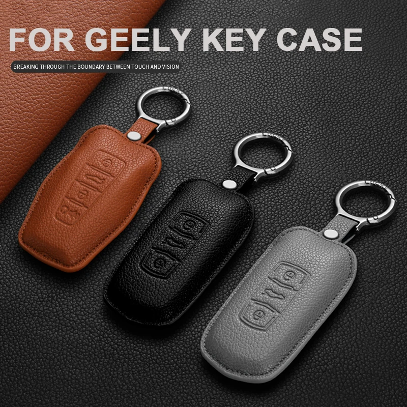 

For Geely Coolray X6 Emgrand Global Hawk GX7 For Geely Atlas Boyue NL3 X7 EX7 Emgrand Kulrey GT GC9 Leather Car Key Case Cover