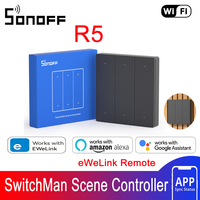 SONOFF R5/R5W SwitchMan Scene Controller with Battery 6-Key Free-Wiring eWeLink-Remote Control Works With SONOFF M5 T5 MINIR4