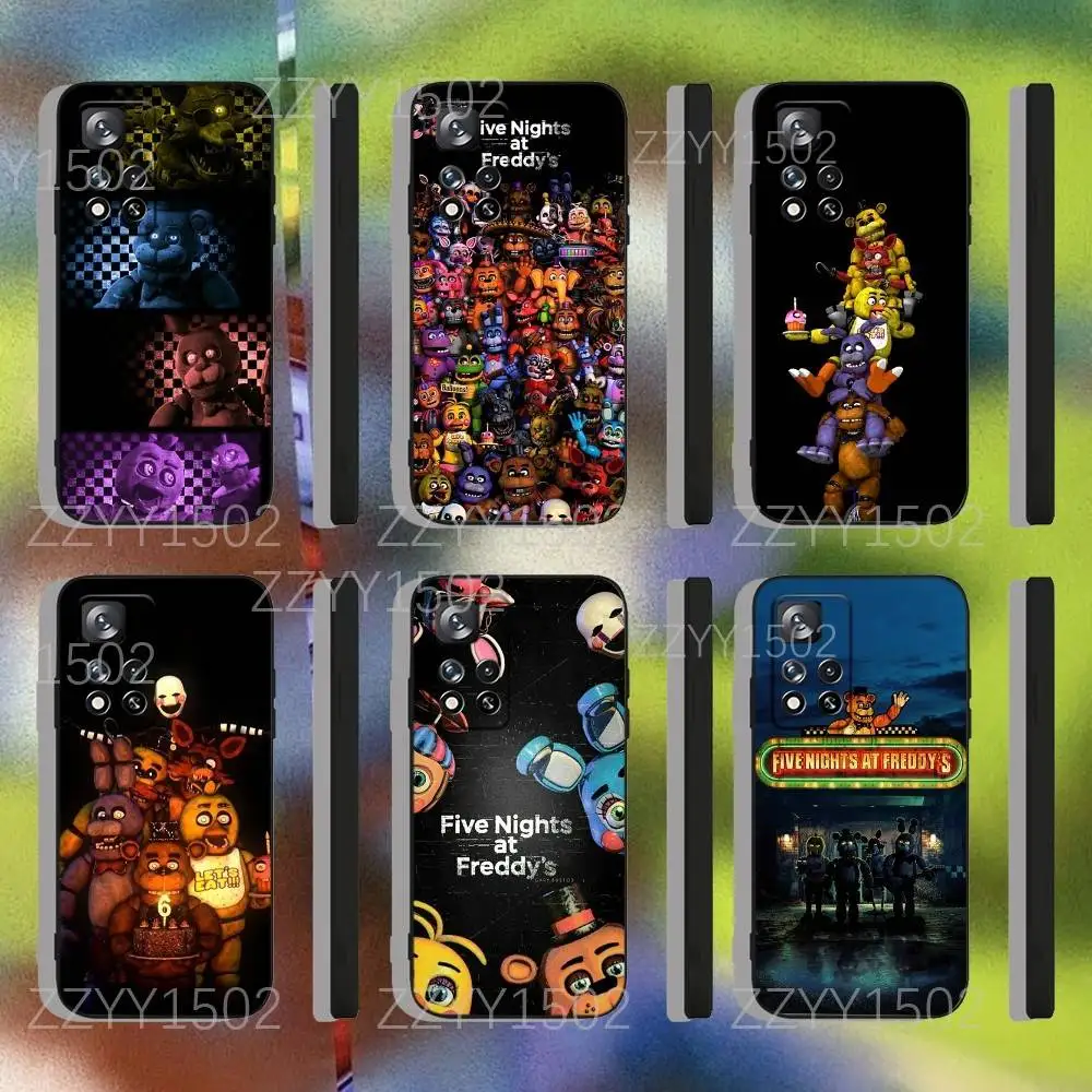Funda de teléfono FNAF F-Five N-Nights at-Freddys para Samsung S25,S24,Ultra,S20,S30,Plus,S22,S23,Ultra,Plus,5G, silicona negra suave
