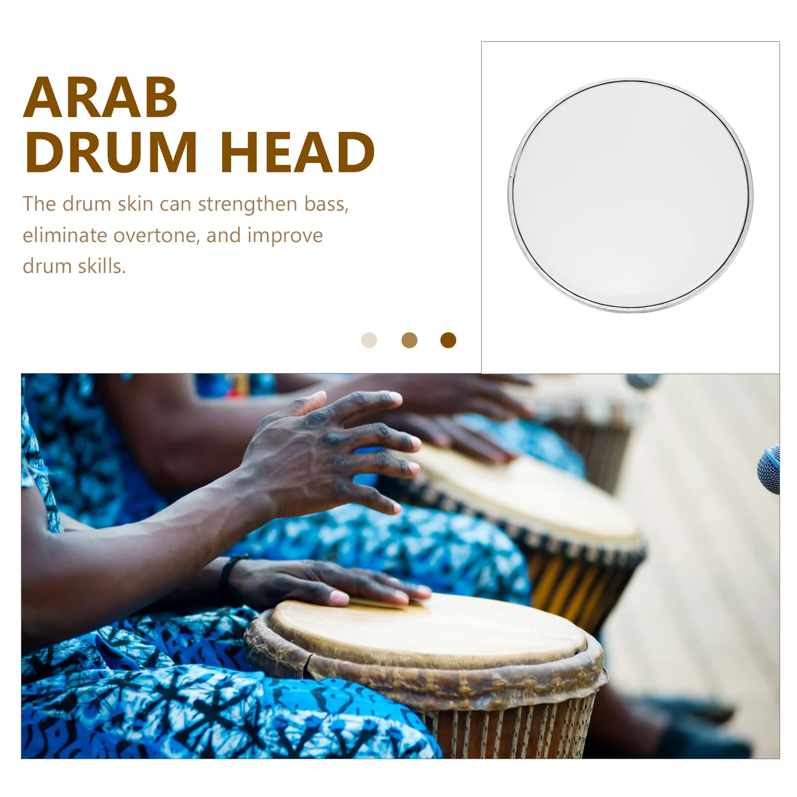 

Skin 8-Inch Head White Replacement For Jazz Drum Set Kit Durable Percussion Part Musical Instrument Accessory