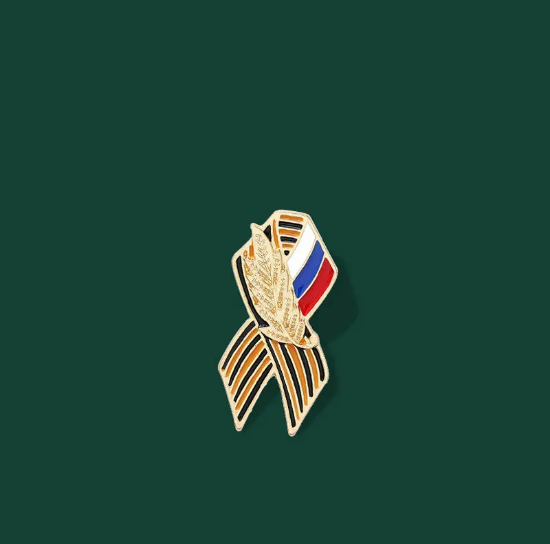 Victory Day Enamel Pin St. George\'s Ribbon Symbol Brooch Bag Clothes Lapel Pin Badge Jewelry Gift