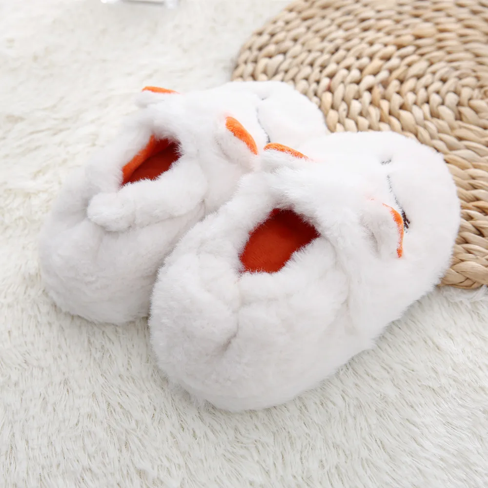 Toddler Boy Slippers for Winter Girl Warm Floor Shoes Idoor Cartoon Fox Kid Anti-slip Soft Rubber Sole House Footwear Baby Items