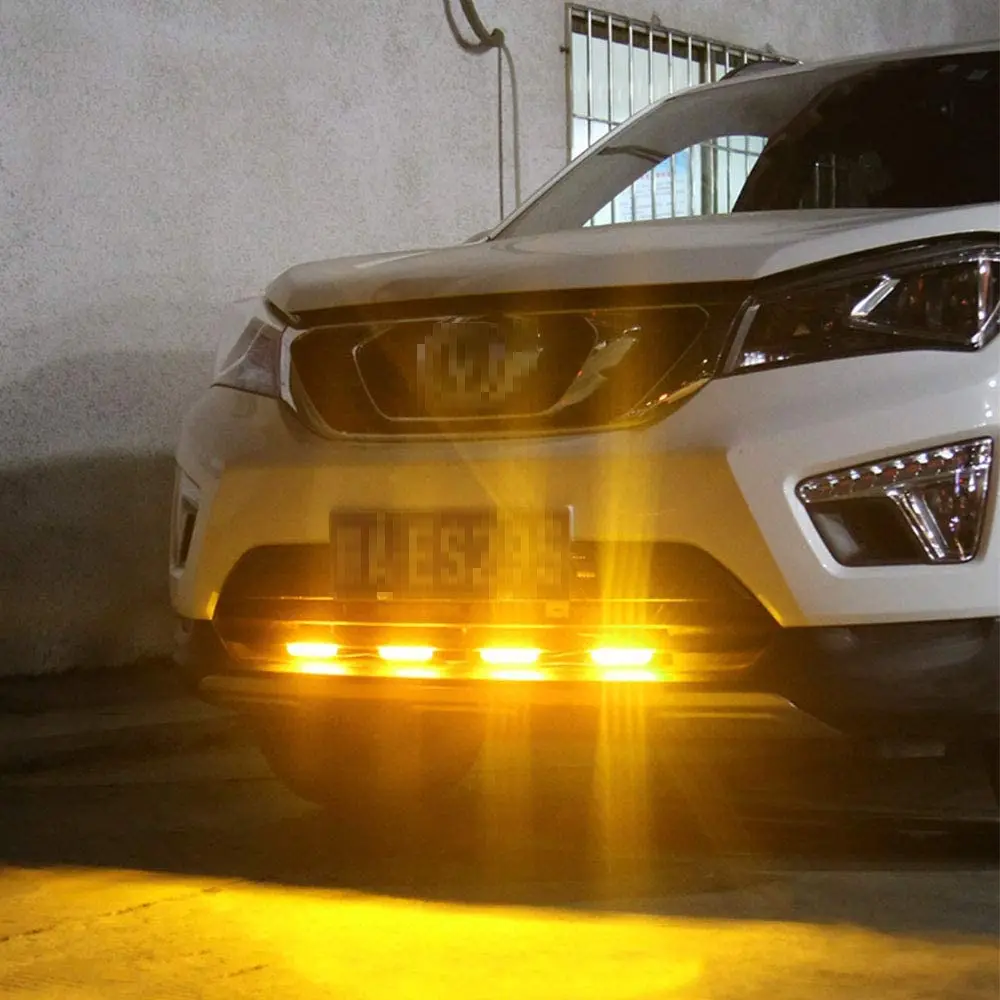 3 LED Car Front Grille Strobe Police Lights Flash Warning Lamp Red Blue Yellow Rescue Vehicle Emergency Flasher Signal Lighting