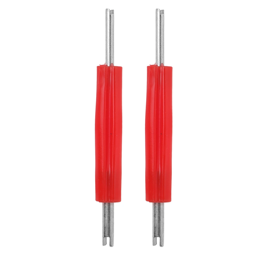 

2Pcs Car Tire Valve Stem Tool Durable Stainless Steel Nut Removal Professional Repair Lightweight Portable Dual Function Tire