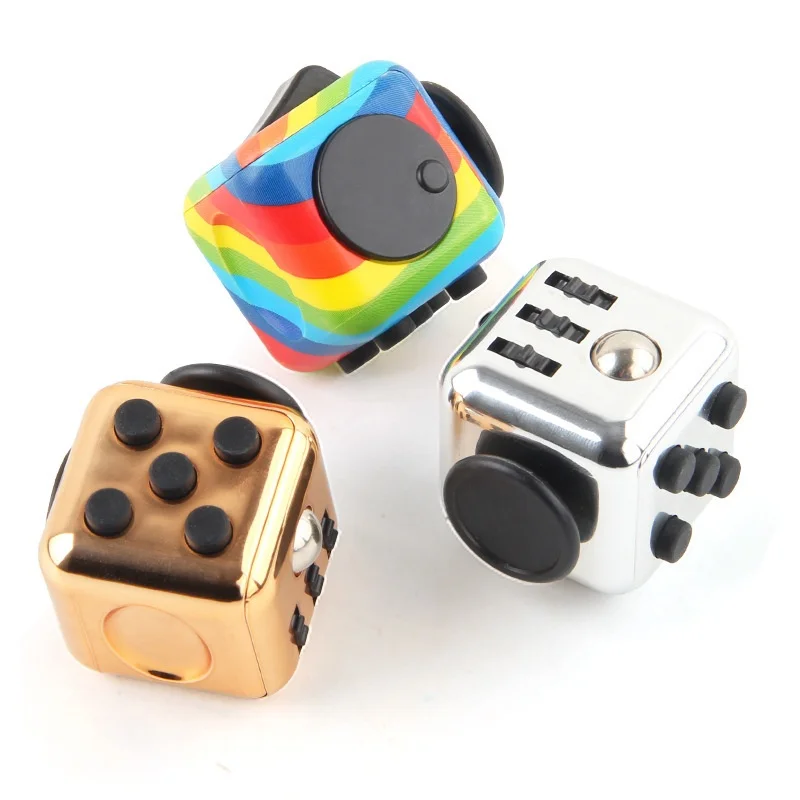 Decompression Dice Novelty Vent Toys Decompression Stress Relief Finger Magic Cube Six Sides Press Flip