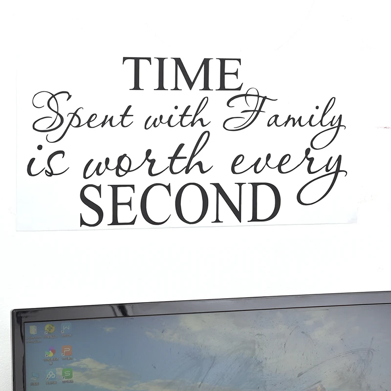 1pc time spent with family is worth every second art wall stickers home decals