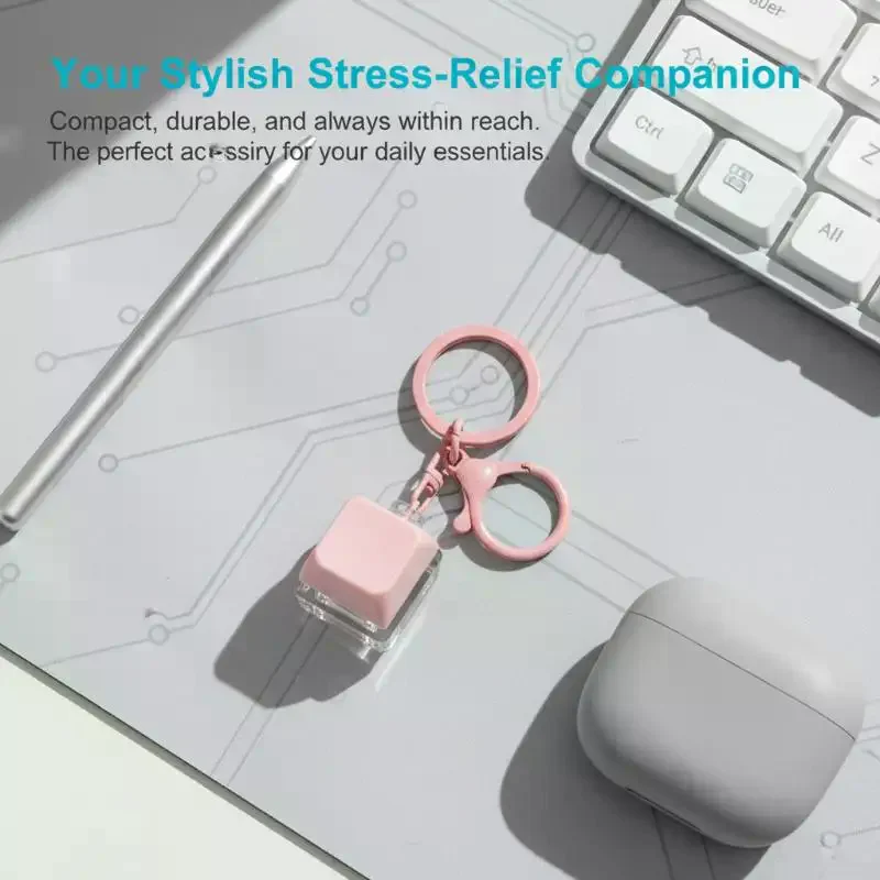 

Keypad Decompression Macaron Shaped Toy Novelty Keychain for Stress Relief Office Bag Pendant for Adults and Teens