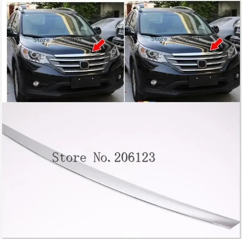 For Honda CRV 2012 2013 2014 ABS Chrome Front Grills Decorative Cover Frame Trim Grilles Decoration Strip Moldings