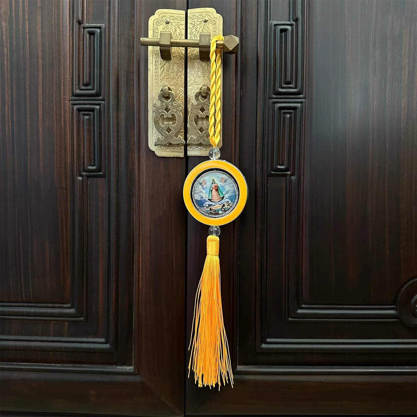 Virgin Mary of Charity/Santa Barbara/Yemaya/Saint Jude Pendant Rear View Mirror or House Blessing Hanging Charm Potection Gift