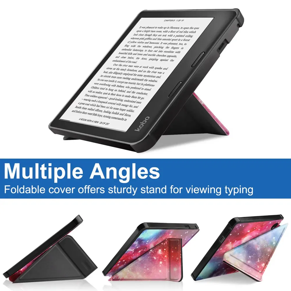 For Kobo Sage Case 8 inch Multi-angle Folding PU Leather Stand