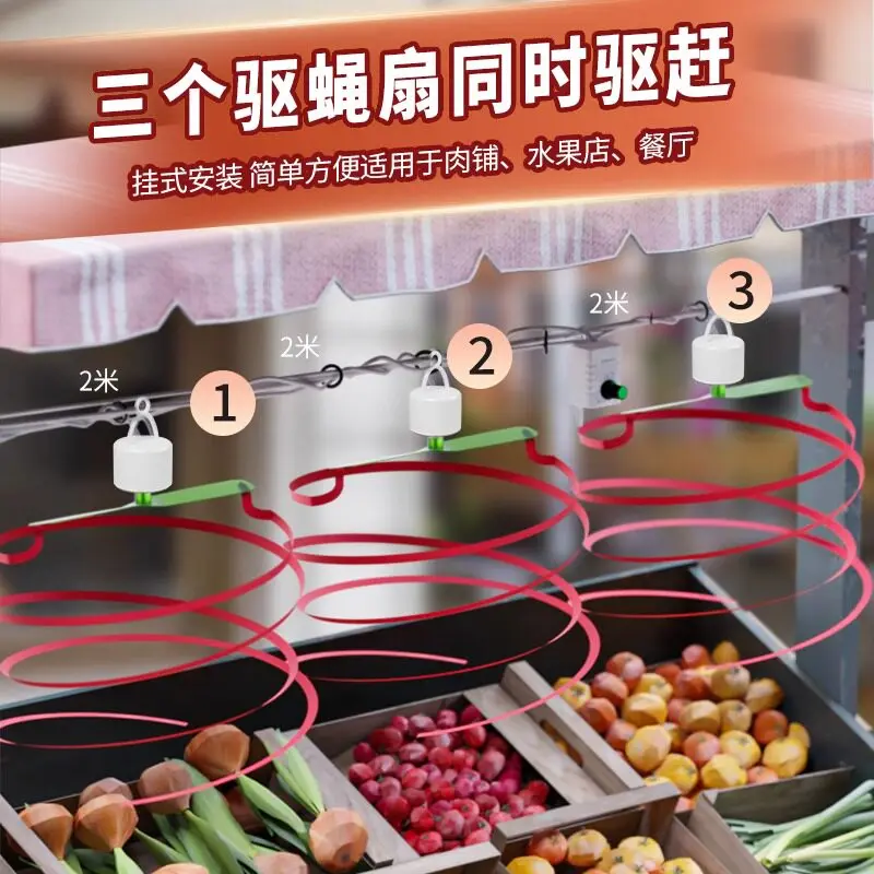 USB Powered Fly Repellent Mini Ceiling Fan, Insect Deterrent Fan for Kitchen Stall Car and Food Service Scenarios
