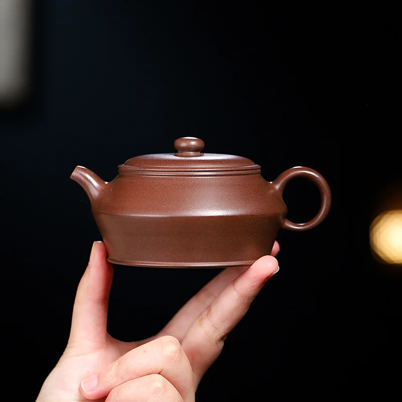 

High Quality Zisha Teapot Yixing Ore Purple Clay Handmade Sketch Manshu Pot Household Kung Fu