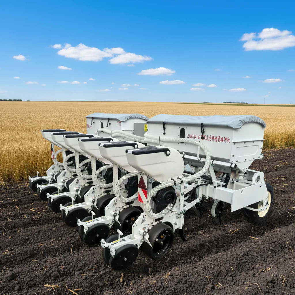 【Hot】【Hot】Tractor Mounted 6 Row Pneumatic Precision Seeder No-till Air Suction Grain Planter for Maize