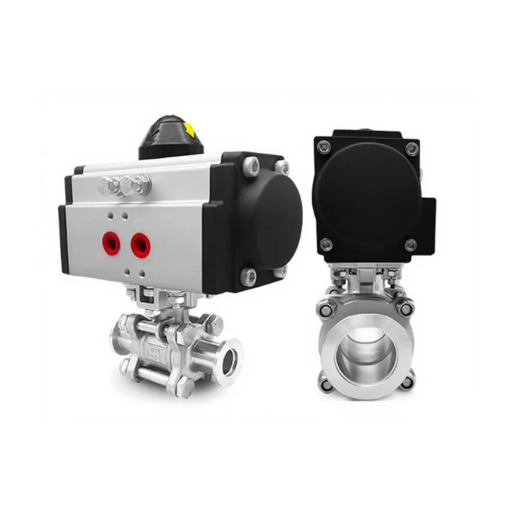 

High Quality KF Stainless Steel 3-Piece Pneumatic Ball Valve Bidirectional Vacuum for Water Media