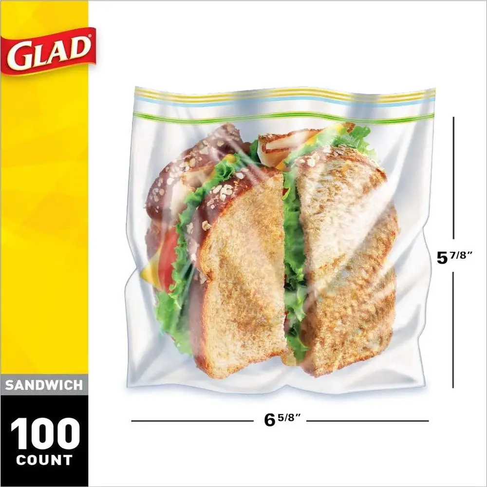 Zipper ood Storage Sandwich Bags - 100 Count, Pack o 12 (Package May Vary)