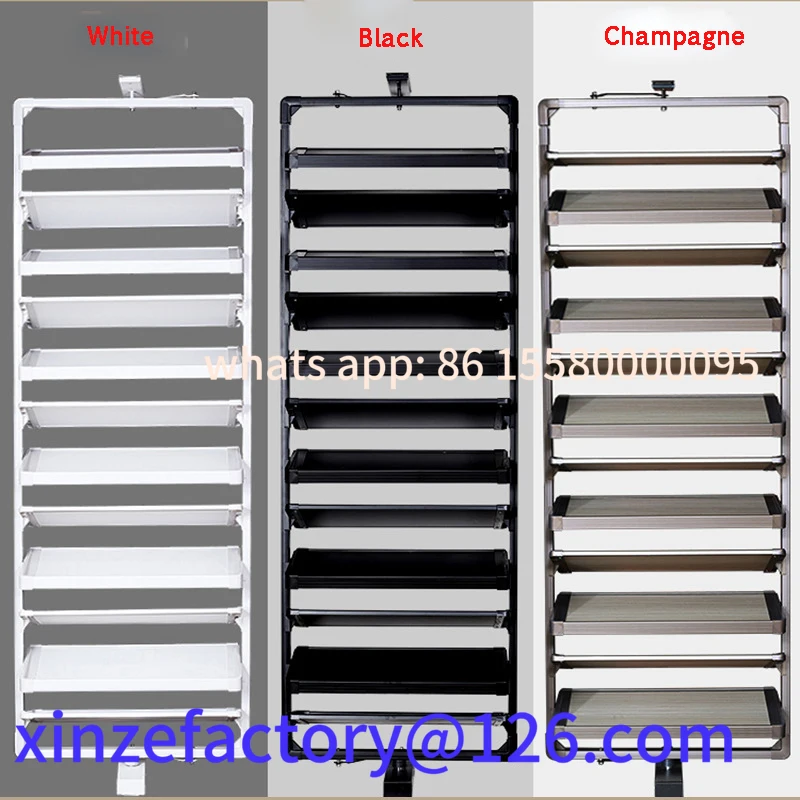 Zapatero personalizable 360 °   Gabinete de zapatos de aleación de aluminio ajustable en altura giratoria estante giratorio