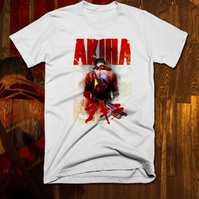 

Аниме футболка Akira девиз Нео Токио, комикс, Япония, белый, все размеры, Tetsuo, новинка