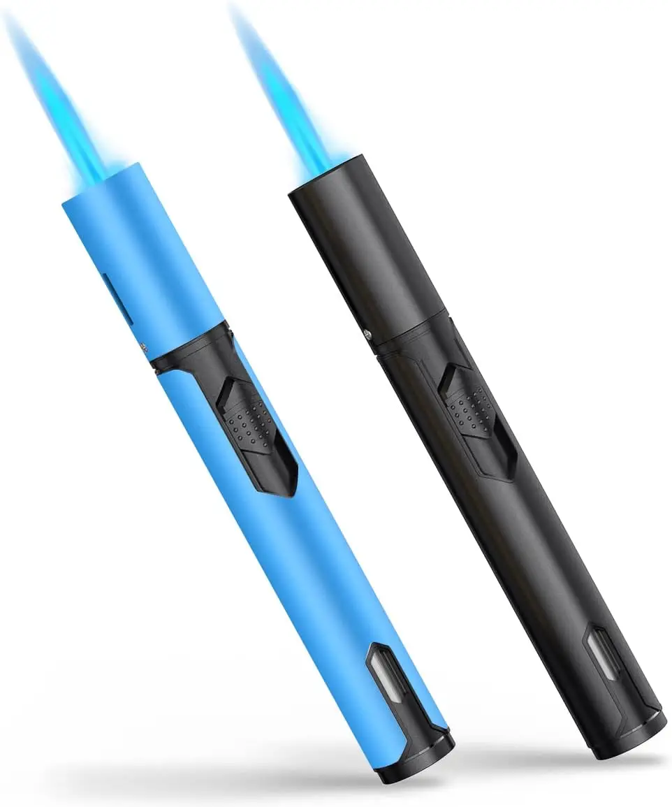 

Adjustable Jet Flame Butane Lighter 2 Pack, Refillable for Candles Grill BBQ Camping