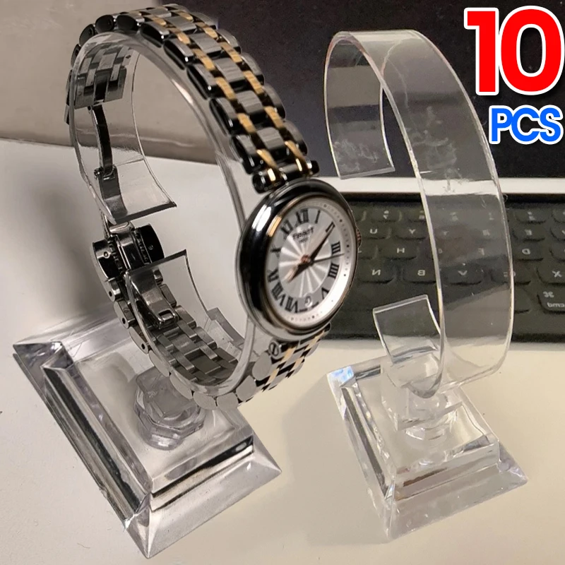 Support de Présentation pour Montres et Bijoux en Plastique Transparent Détachable en Forme de C – Présentoir pour Bracelets et Montres