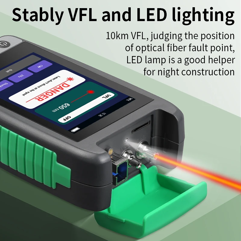 80 كجم OTDR شاشة تعمل باللمس المجال الزمني البصري الانعكاسات متعدد الوظائف جهاز اختبار الألياف البصرية المدمج في OLS/OPM/VFL/LED/خريطة الحدث