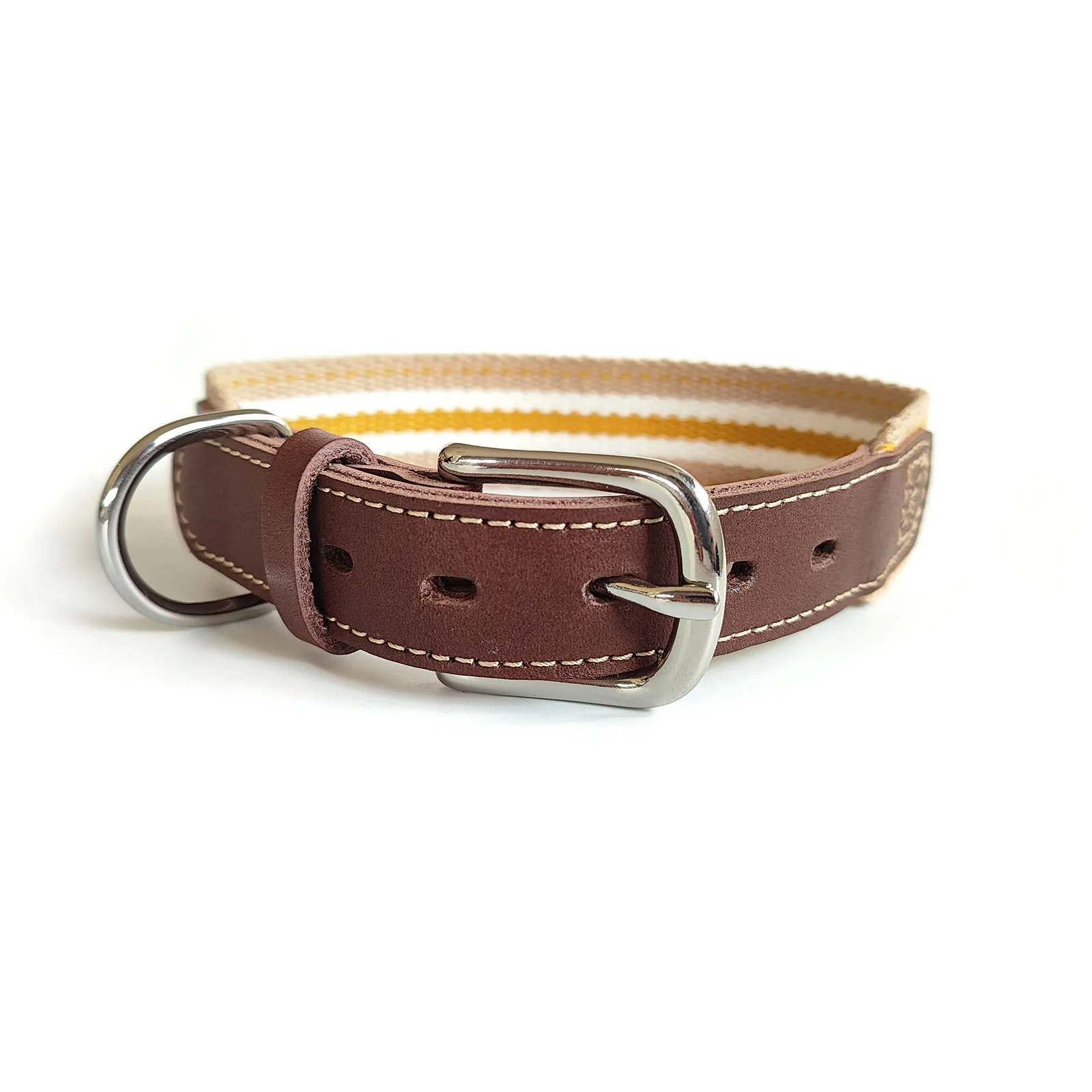 

Leather collar pet collar, luxurious leather dog collar, cowhide splicing webbing soft and comfortable dog chain