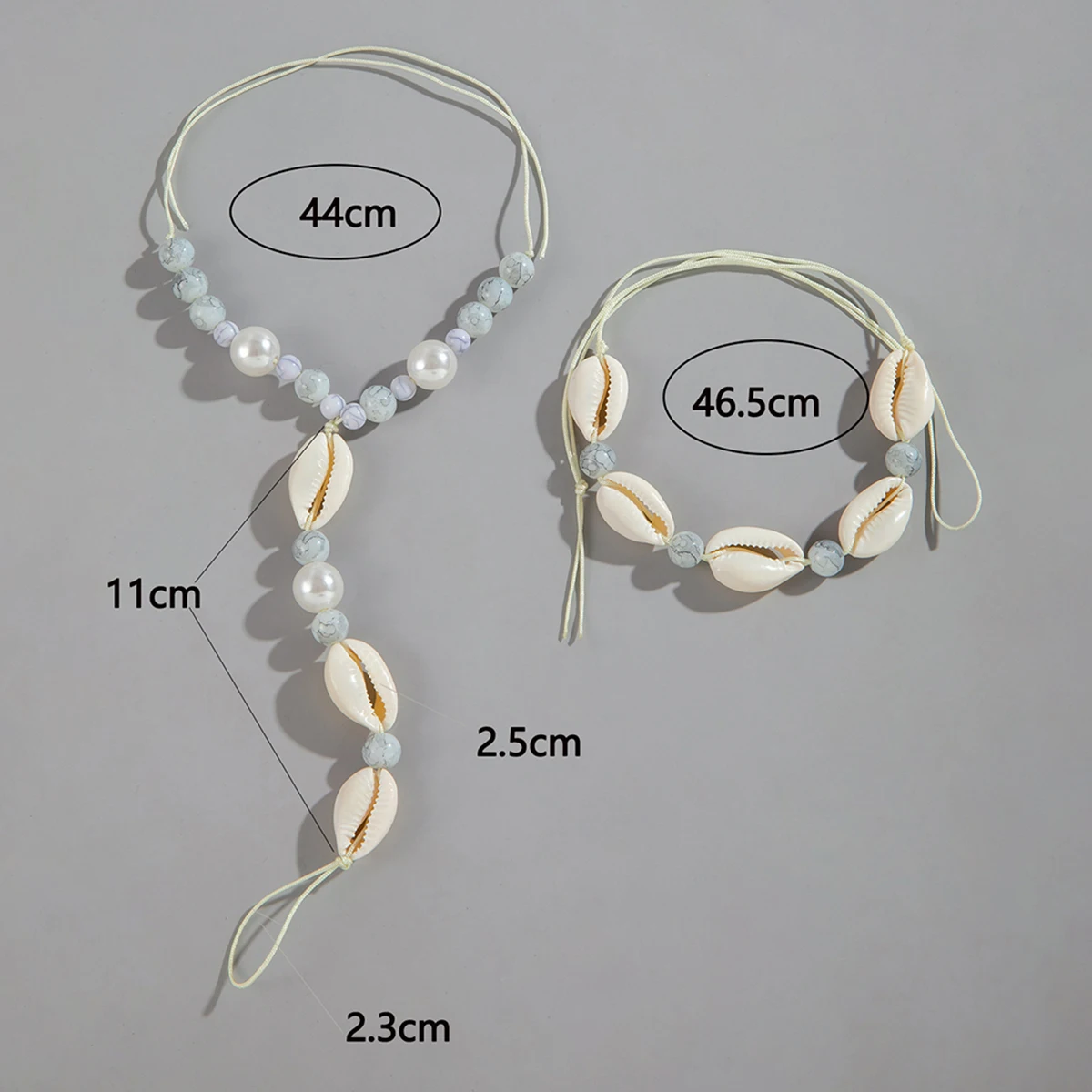 docona Bohemia Shell Peart Stone Anklet Sets for Women Sand String of Beads Beach Measle Anklets  Jewelry Party 2pcs/set 26593