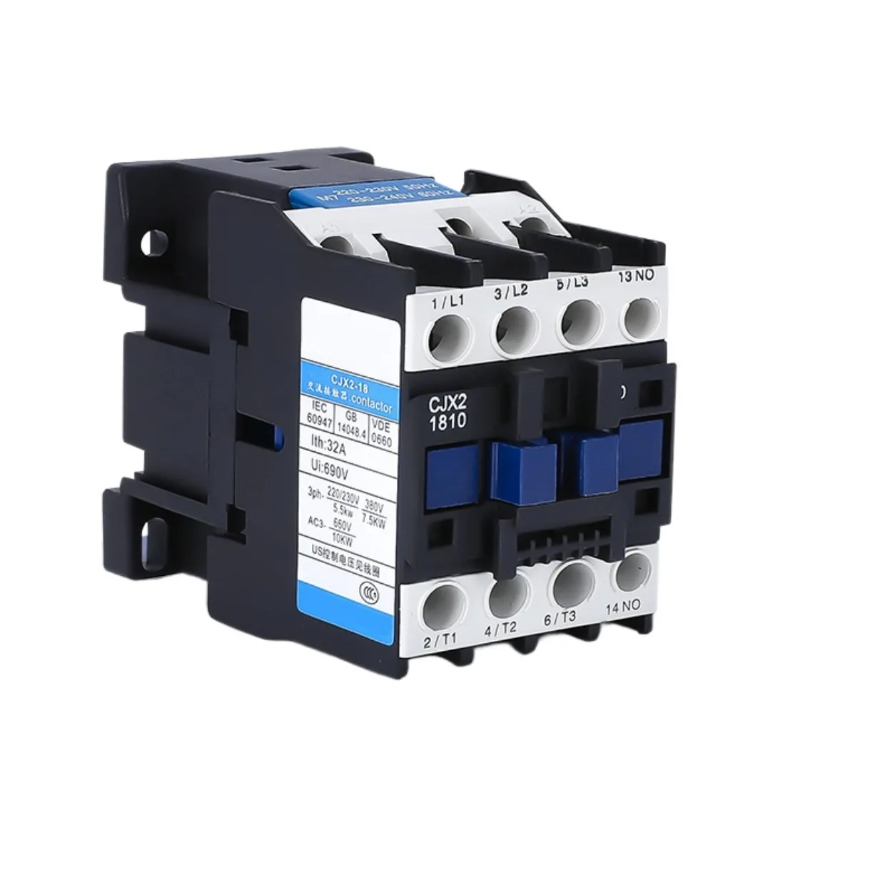 CJX2 AC Contactor 3 Pole Magnetic Motor Contactor 380V 220V 24V Coil Voltage CJX2-1210 1810 2510 3210 5011 6511 9511