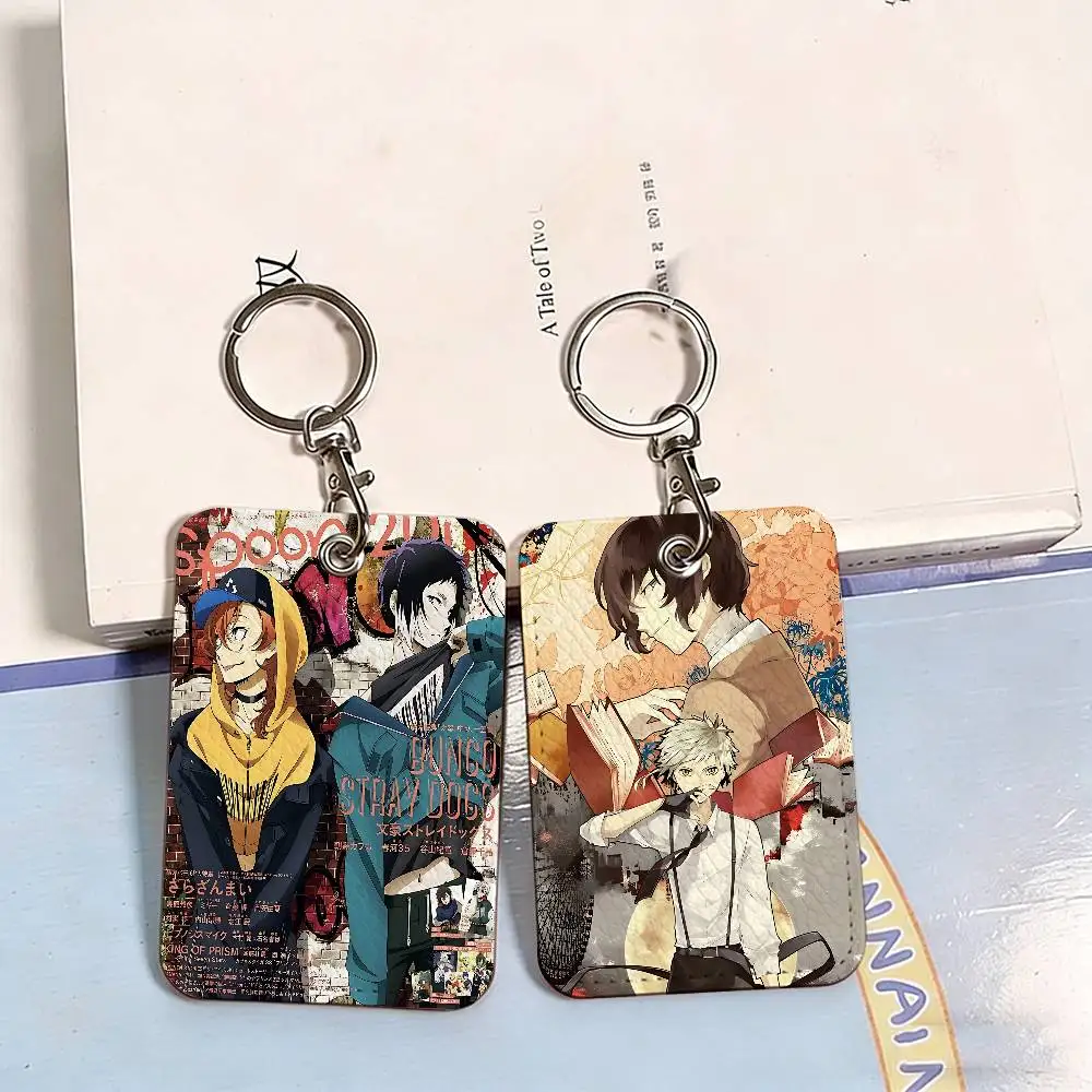 Anime Bungo Stray Dogs Style PU Access Card Holder with Keychain - Executive Protection for Bank card,Subway, Bus Card case